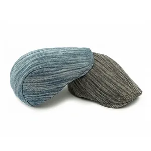 Bérets en denim délavé et sergé gris pour hommes et femmes, style rétro classique et décontracté