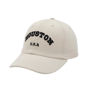 Casquette de baseball crème classique avec broderie USA noire et visière courbée