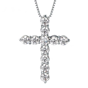 925 Sterling Silver Zirconia Cross Pendant Necklace Hip Hop Style Ma Siwei Same Design Jewelry For Men Women Daily Accessory