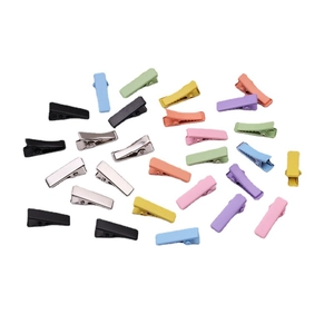 2cm mini matte rubber and metal duckbill hair clips in assorted macaron colors