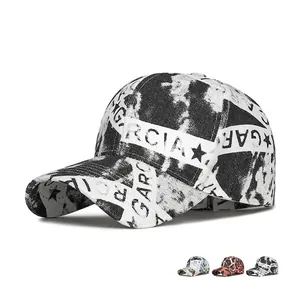 Casquette De Baseball Imprimé Graffiti Lettres Léopard Journal Réglable Extérieur Protection Solaire Chapeau Pour Hommes Femmes