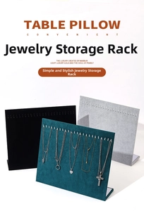 L-shaped velvet jewelry display stand for earrings and necklaces in multiple colors