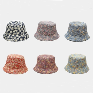 Reversible Floral Cotton Bucket Hat For Women Summer Sun Protection Double Sided Wearable Daisy Print Outdoor Travel