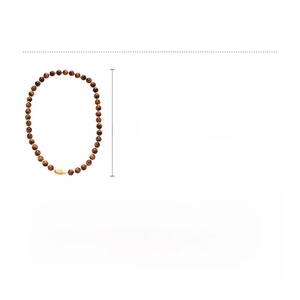 Detailed sizing guide for brown resin bead necklace with 40cm length and 0.9cm bead diameter