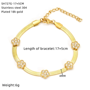 Détails du bracelet en acier inoxydable plaqué or 18k avec paramètres de 4mm de large