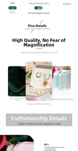 Macro view of velvet jewelry box interior with ring slots and necklace hooks