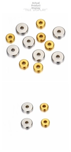Detailanzeige von 18k Gold und Silber Edelstahl Flachrundperlen für DIY-Schmuck