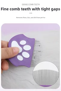 Detail showing dense stainless steel comb teeth for cleaning pet fur and fleas