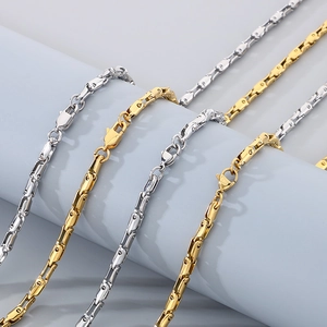 Titanium steel buckle chain bracelets set in gold and silver finishes for men and women