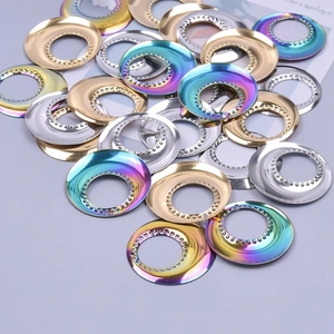 Polished stainless steel eyelets in gold and silver for DIY crafts and accessories