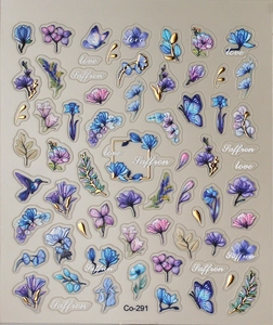 Close-up of 5D embossed nail stickers with gold floral and butterfly designs
