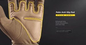 Tactical glove palm detail featuring anti-slip padded grip and breathable ventilation holes