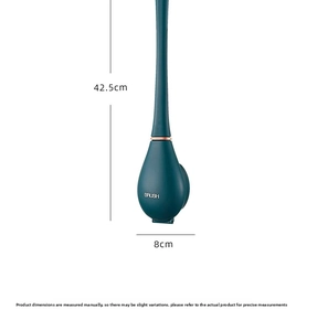 Brosse de toilette murale en silicone montrant une hauteur de 42,5 cm et une base de 8 cm