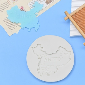 China map silicone mold with city names and stars for DIY fondant and chocolate craft