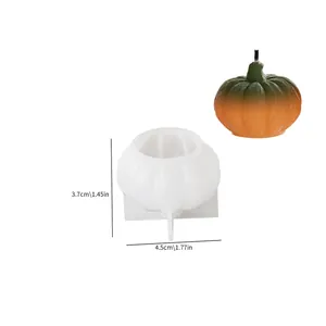 Detail of 3D pumpkin silicone mold measuring 3.7x4.5cm for DIY candle and resin craft