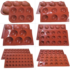 Semi Sphere Silicone Mold Food Grade Multi Cavity Round Heat Resistant For Chocolate Mousse Cake Jelly Baking