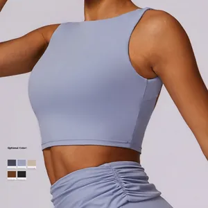 High-impact lilac yoga set featuring mock neck sports bra and high-waisted leggings