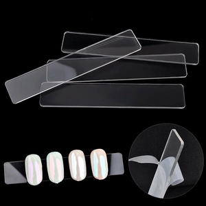Nail Art Display Strips Transparent Acrylic Rectangular Sample Holder For Press On Nails Tips Showing Polish Color Swatch