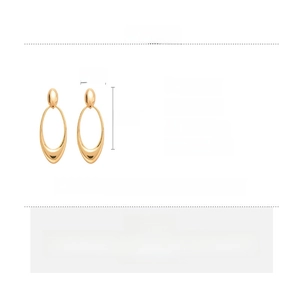 Detailed size specifications for 6.4cm golden hollow geometric drop earrings for women