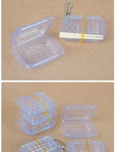 Miniature transparent takeout box with chopsticks and metal chain for dollhouse