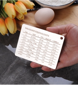 Close-up of the 304 stainless steel magnetic baking measurement conversion table