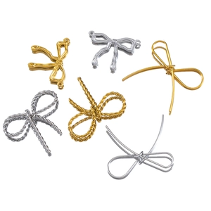 Stainless Steel Butterfly Pendant For DIY Necklace Bracelet Jewelry Making Accessories Gold Silver Bow Knot Charms