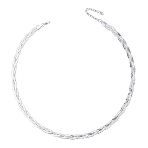 Three-layer braided stainless steel snake chain necklace with lobster clasp for women