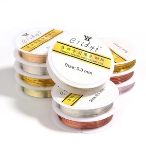 DIY jewelry making copper wire rolls in assorted metallic colors and 0.3mm/0.5mm sizes