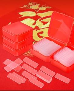 Red storage box with transparent double-sided adhesive pads for Chinese Spring Festival Couplets