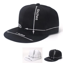 Flat brim baseball cap details showing 5-inch crown height and 7-inch brim width