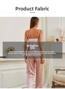 Detail of pink silk-like satin pajama set showing drape and smooth five-satin weave texture