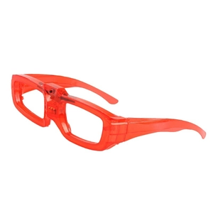 Red LED glowing party glasses made of plastic for concerts and nightlife event atmosphere