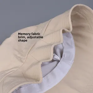Détail du bord du chapeau de soleil modulable avec fil à mémoire et nylon à séchage rapide