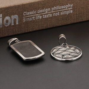 Vintage stainless steel Eye of Providence square and round pendant necklaces in punk style