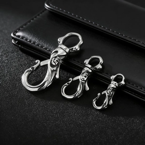 Gothic Skull Stainless Steel Pendant Necklace Vintage Punk Hook Men Jewelry Accessory