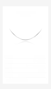 Specifications table for 1mm S925 sterling silver snake chain in gold and silver