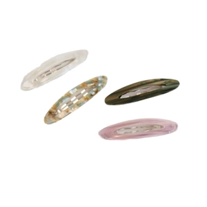 Barrettes à cheveux élégantes en acétate blanc nacré, écaille, vert marbre et rose clair