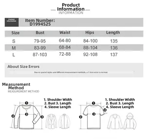 Detailed size chart for floral V-neck bodycon dress showing S, M, L measurements