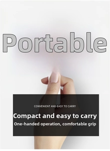 Detail of white portable handheld nail lamp with round power button and slim design