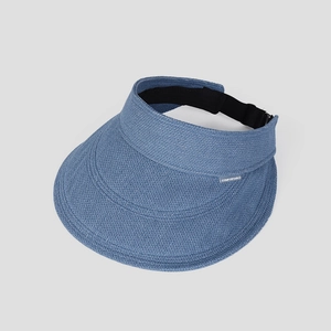 Women's Casual Denim Open Top Sun Visor Hat Breathable Wide Brim Sunshade Adjustable Cotton Summer Beach Visor