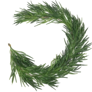 Green Norfolk Pine Christmas garland with realistic soft needles for holiday home decor