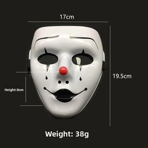Detail view of the Halloween mask with 19.5cm height and 38g weight specifications