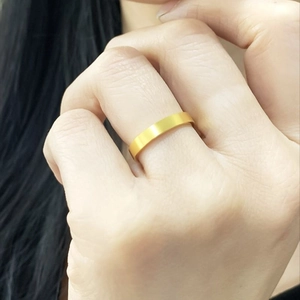 Classic matte 18k gold plated stainless steel band ring for men and women