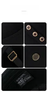 Detail view of cotton military cap with metal eyelets and adjustable buckle back