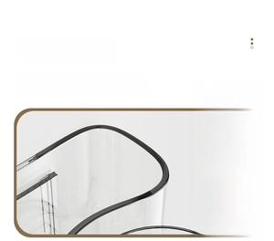 Detail view of thickened transparent storage rack with smooth rounded safe edges