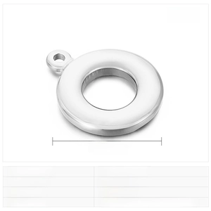 Pendentif rond poli en acier inoxydable pour création de bijoux avec dimensions