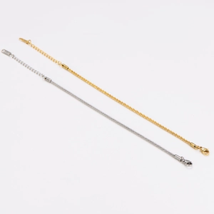 Sparkling minimalist stainless steel star texture bracelets in gold and silver finish