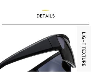 Close-up of lightweight Y2K sunglasses frame and hinge details for outdoor sports