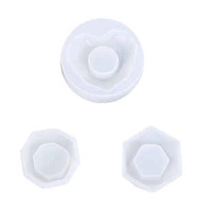 3er-Set Silikonformen für DIY Blumentöpfe inklusive Herz- und geometrischen Polygonformen