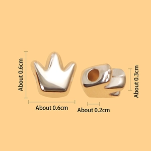CCB crown spacer beads in gold and silver for jewelry making with size measurements